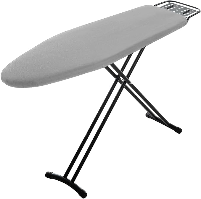 Ironing Board Full Size, RAINHOL 43"x13" Heavy Duty Compact Ironing Board with Iron Rest, Height Adjustable Sturdy Iron Stand, Grey Cover with Extra Thick Padding-Ruum Studio Home