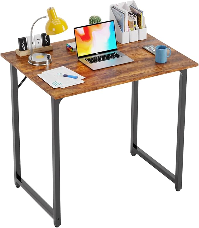 PayLessHere | 32 Inch Computer Desk | Vintage | Office Desk with Metal Frame, Adjustable Feet | Water-Resistant, Scratchproof Surface | Sturdy Writing Table for Home Office or Study | Pack of 1-Ruum Studio Home