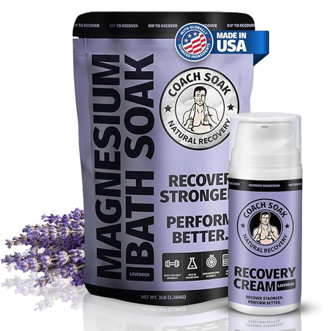 Coach Soak Recovery Bath Soak and Magnesium Lotion with MSM Lavender Bundle-Ruum Studio Home