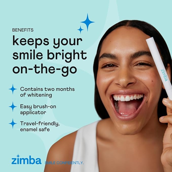 Zimba Travel Teeth Whitening Pen - Effective, Travel-Friendly, and Easy to Use Gel Whitening Pen - Stain Remover and Teeth Whitener for Coffee, Wine, Soda, and Other Stains (1 Pack)-Ruum Studio Home