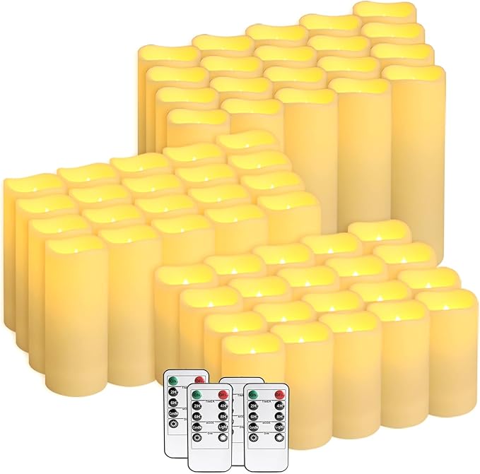 48-Pack LED Flameless Candles with Remote Control - Perfect for Home, Parties, and Special Occasions - Create a Magical Ambiance Effortlessly(Three Sizes)-Ruum Studio Home