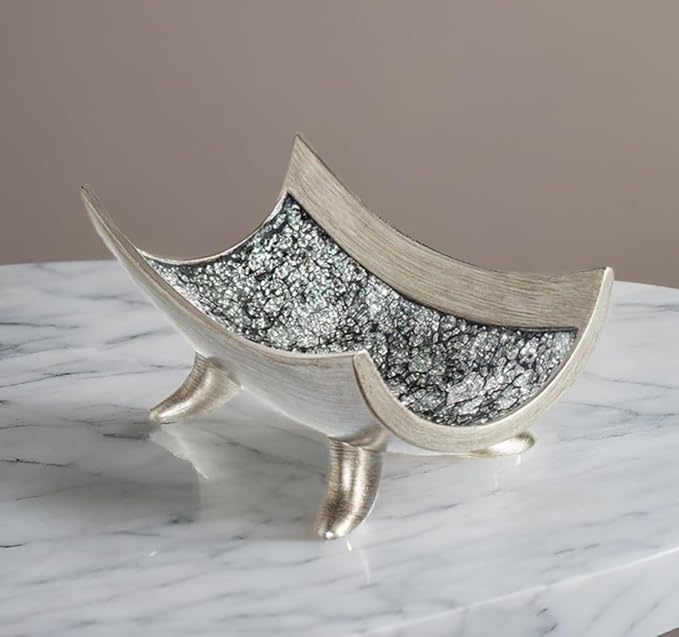 Creative Scents Schonwerk Silver Centerpiece Bowl - Coffee Table Decor - Centerpiece Table Decorations for Dining Room Living Room or Entry Table - Decorative Bowl - Best Wedding/Birthday Gift-Ruum Studio Home