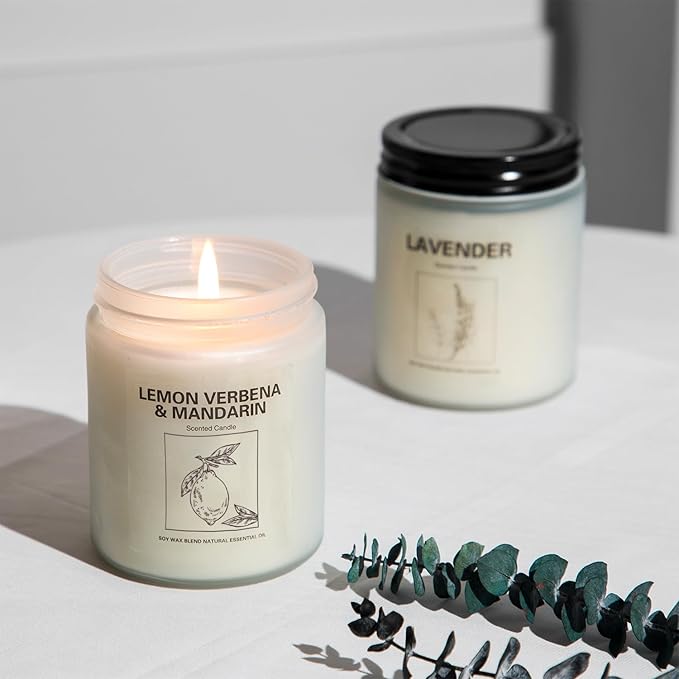 Natural Soy Wax Aromatherapy Candles - 4 Pack 7.1oz, Over 240 Hours Burn Time, Scented Candles Gifts for Women - Lavender-Ruum Studio Home