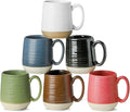 Hasense Porcelain Coffee Mugs Set of 6, 15 Ounce Large Ceramic Coffee Cups Set with Handle for Latte, Tea, Cocoa and Hot Chocolate, Colorful Coffee Mugs for Men and Women, Microwave Safe-Ruum Studio Home