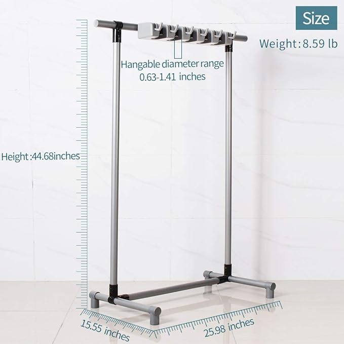 Broom Mop Holder Floor-Mounted mop Rack Cleaning Tool storage for laundry room closet organizer (6racks)-Ruum Studio Home