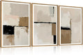HPINUB Large Modern Abstract Framed Canvas Wall Art Set,Geometric Line Black White and Beige Textured Wall Decor Neutral Gray Minimalist Art Print for Living Room,Bedroom,Office -24"x36"x3-Ruum Studio Home