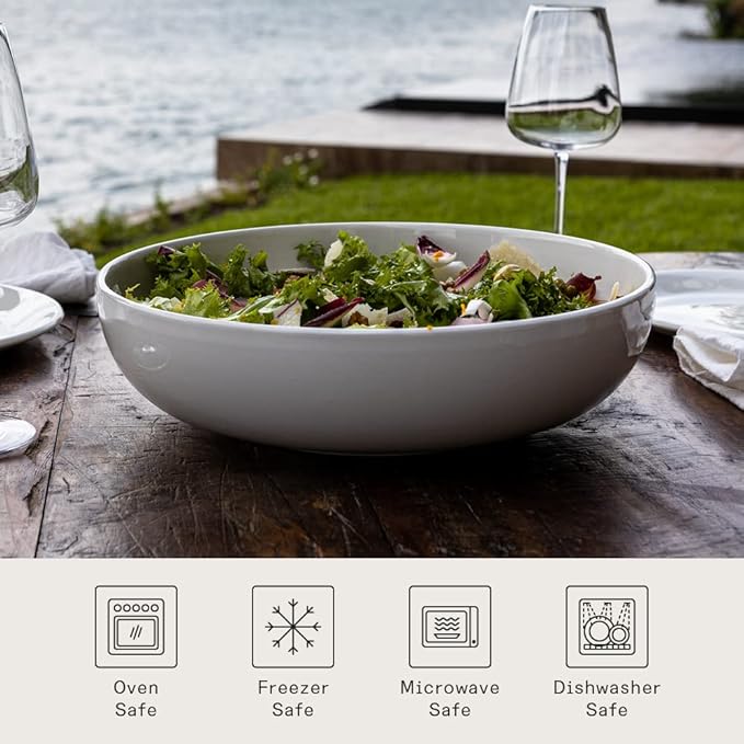 Made In Cookware - Serving Bowl - White With Navy Rim - Porcelain - Crafted in England-Ruum Studio Home