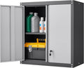 Metal Wall Cabinet,Locking Cabinet with Shelves,Wall Mounted Storage Cabinet1 for Basement,Home,Garage,Gray-Ruum Studio Home