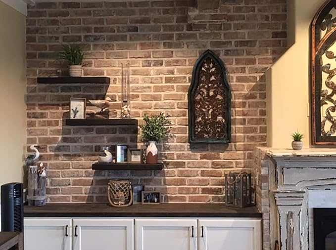 joelsantiques 18 Inch Wooden Floating Shelves for Wall - 18x6x2 in - Made of Natural Wood - Short Heavy Duty Rustic Wall Shelves for Bedroom - Perfect for Bathroom, Kitchen - Mocha-Ruum Studio Home