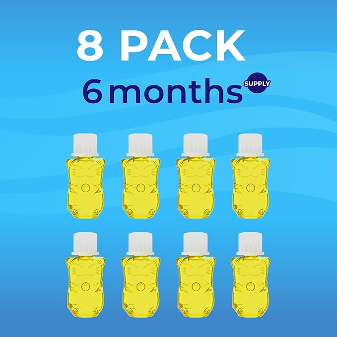 Toilet Gel Stamp - 8 Packs Toilet Bowl Cleaner Gel with Automatic Click, Freshener for Toilet Maintenance, 3.4oz, 6 Month Supply (Lemon)-Ruum Studio Home
