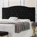 24KF Upholstered Tufted Button Velvet Headboard,Comfortable Fashional Headboard Queen/Full Size,Black-Ruum Studio Home