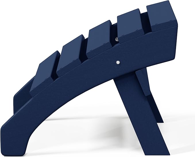WestinTrends Dylan Outdoor Patio HDPE Adirondack Ottoman Footrest, Navy Blue-Ruum Studio Home