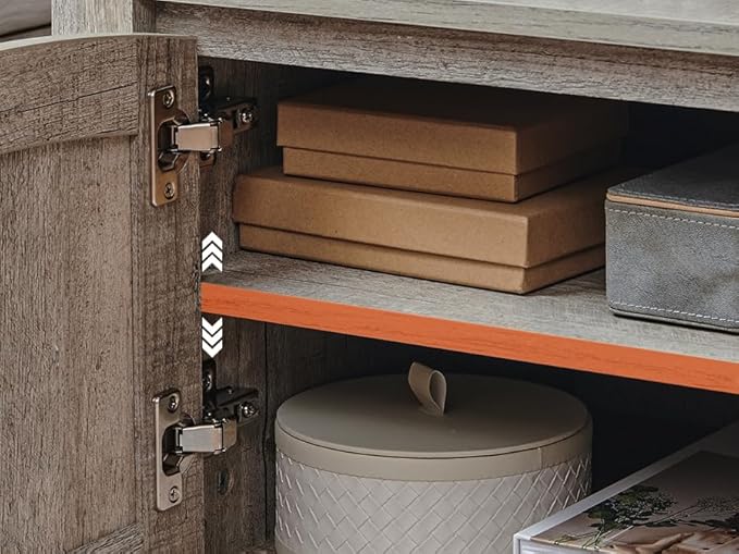 OKD Farmhouse End Table with Charging Station, 18" Rustic Nightstand with Adjustable Storage Shelf, Wood Rustic Wood Sofa Side Table for Bedroom-Ruum Studio Home