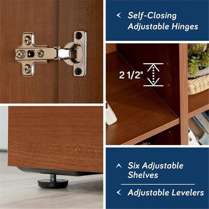 Sauder HomePlus Multi-Room Storage Cabinet with Adjustable Shelves and Door Positioning, Kitchen Laundry Bathroom Pantry Storage Cabinet, in Sienna Oak Finish-Ruum Studio Home