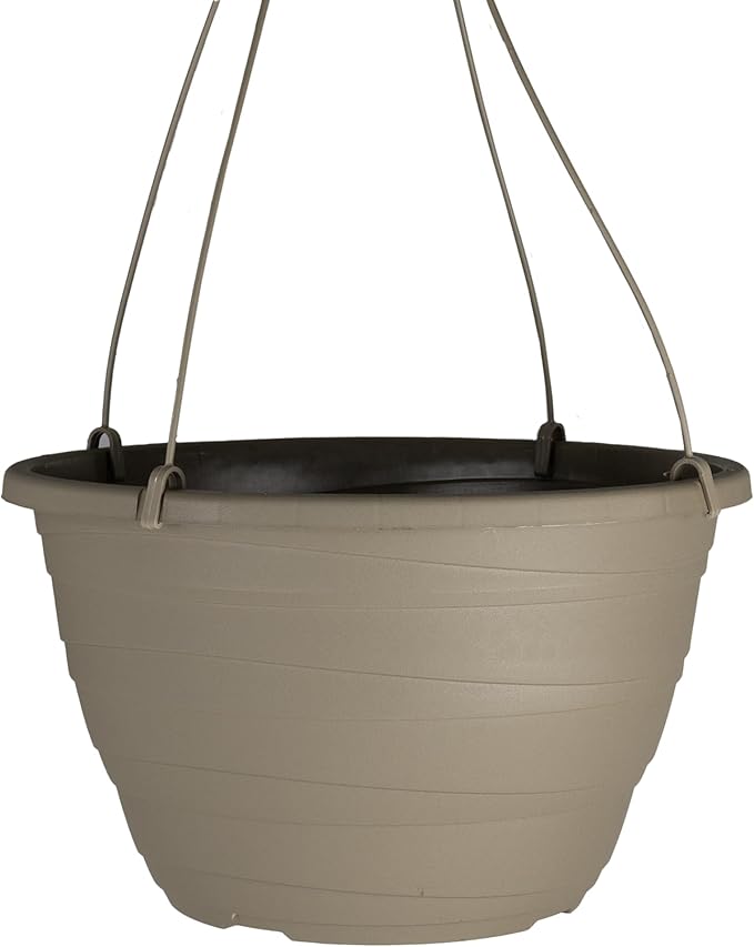 The HC Companies Wrapt Hanging Planters - Lightweight Plant Pot Hanger for Hanging Plants, Vegetables & Herbs - Outdoor & Indoor Hanging Basket for Plants (13" Pepperstone, Pack of 1)-Ruum Studio Home