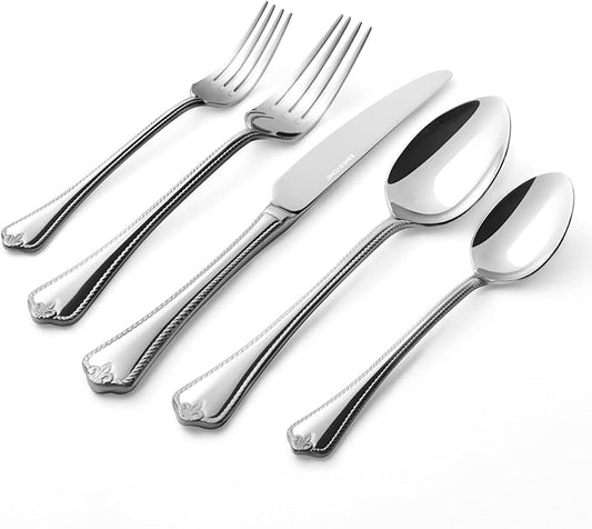 KINGSTONE Silverware Set, 40-piece 18/10 Stainless Steel Flatware Set Cutlery Set for 8, for Kitchen, Home, Wedding, Party, Mirror Polished and Dishwasher Safe, Featured Gifts-Ruum Studio Home