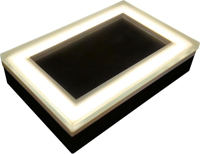 LUMENGY Solar Paver Light 6×9 inch, 2700K, Up to 20 Hours Continuous Lighting, Stainless Steel, Thick Glass, Glare-Free Illumination for Driveways, Pathways & Garden, Waterproof & Drive-Over Rated-Ruum Studio Home