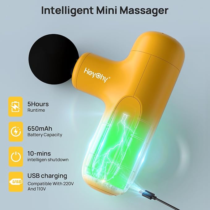Massage Gun Mini, Electric Muscle Massager Deep Tissue, Compact Travel Size Handheld Percussion Massage Gun for Back, Shoulders, Full Body Recovery and Pain Relief, Birthday Gifts for Men Women-Ruum Studio Home