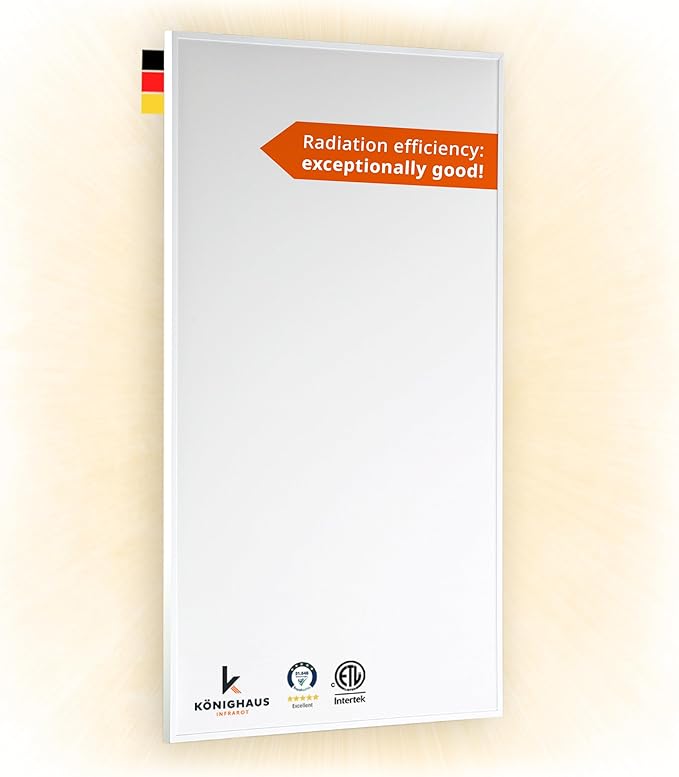 Infrared Space Heater - suited for smaller rooms - potent & energy efficient electric heating - wall-mounted - warms up quickly - over-heating protection - no noise - no maintenance - pleasant warmth-Ruum Studio Home