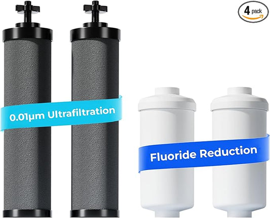 [New Upgraded Ultrafiltration] Waterdrop Black and Fluoride Water Filter, Replacement for Berkey® Black Purification Elements, Berkey® Gravity Water Filter System-Ruum Studio Home