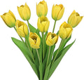Artificial Tulips Flowers – 20" Long Stem Faux Tulips, 10PCS Real Touch Fake Yellow Tulip for Vase, Farmhouse, Kitchen, Spring & Wedding Home Decor-Ruum Studio Home