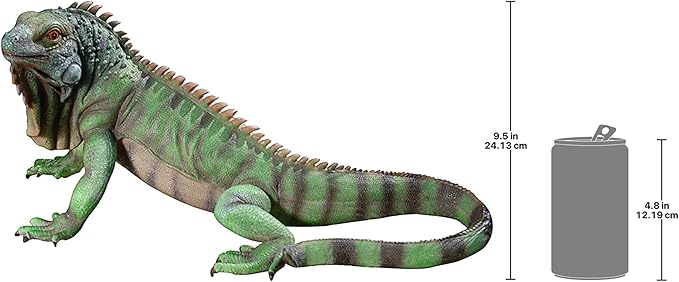 Design Toscano Iggy The Iguana Indoor/Outdoor Garden Statue, Large, 22 Inch Long, Cast Stone Resin, Full Color Finish-Ruum Studio Home
