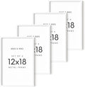 HAUS AND HUES 12x18 White Metal Picture Frames - Features Premium Aluminum, Vertical & Horizontal Hang, Shatterproof Plexiglass - Perfect for Home, Room, Office (12x18 in, White, Set of 4)-Ruum Studio Home