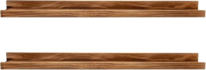 AZSKY 48 Inches Long Wood Photo Picture Ledge Shelf with Lip Floating Shelves for Nursery Books Set of 2 Rustic Wall Shelf for Kids Bedroom Office Bathroom Living Room Frames-Ruum Studio Home