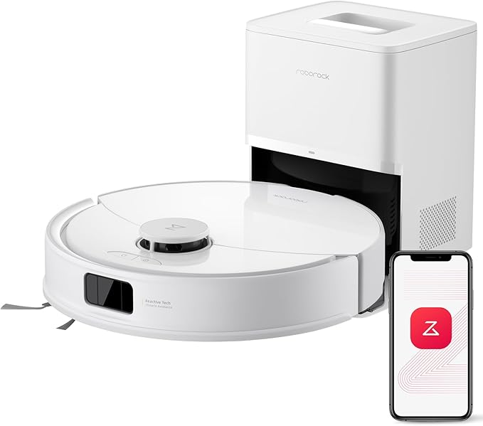 roborock Q10 X5+ Robot Vacuum and Mop Combo, Self-Emptying, 10,000Pa Suction, Obstacle Avoidance, LiDAR Navigation, Hands-Free Cleaning, No-Go Zones, Perfect for Carpet and Pet Hair, White-Ruum Studio Home