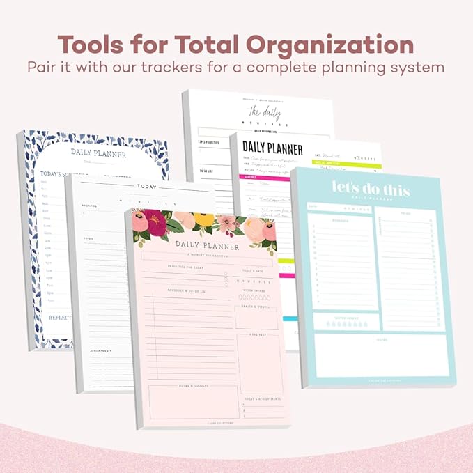 Bliss Collections Daily Planning Pad, To Do List Notebook - Undated Tear-Off Sheets Notepad - Work Calendar, Organizer, Scheduler for Goals, Tasks - Daily Planner (Floral), 8.5" x 11", 50 Sheets-Ruum Studio Home