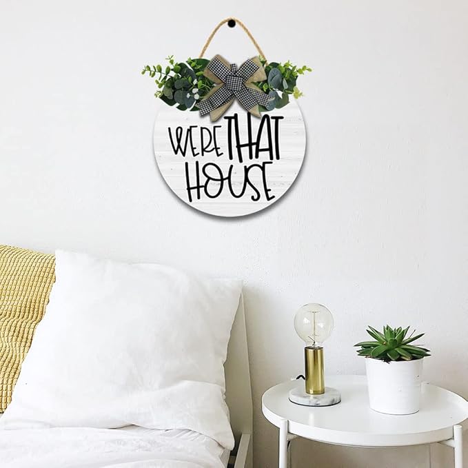 Funny Hanging Wall Sign for Front Door Home Kitchen Decor Rustic Wooden Round Sign Wall Decoration for Kitchen Dining Room Living Room Bedroom Outdoor-Ruum Studio Home