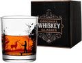 Old Fashioned Whiskey Glasses, Stemless Wine Glasses with Gift Box, 10Oz Rocks Glass for Scotch Cocktail Bourbon Vodka Liquor, Unique Gifts for Dad, Husband, Father's Day, Anniversary-Ruum Studio Home