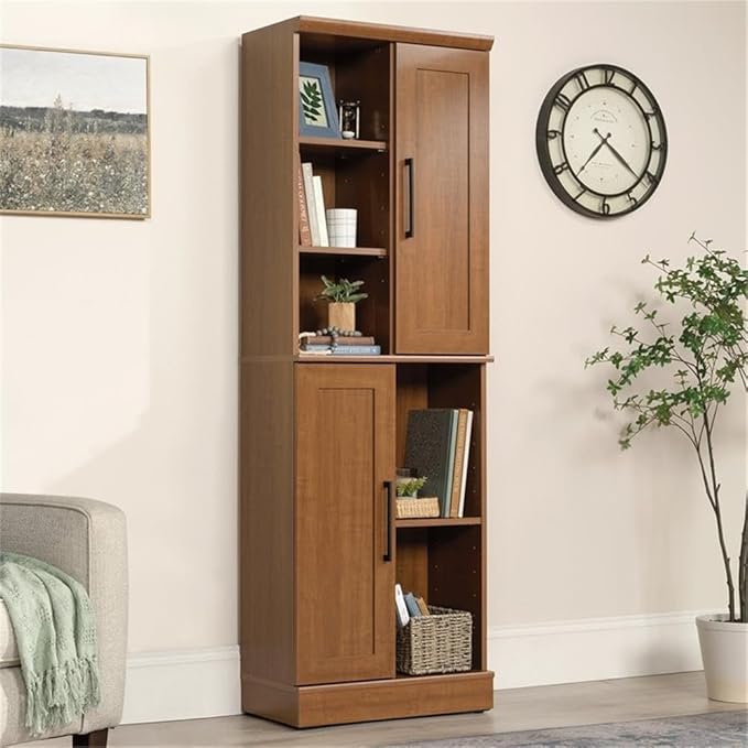 Sauder HomePlus Multi-Room Storage Cabinet with Adjustable Shelves and Door Positioning, Kitchen Laundry Bathroom Pantry Storage Cabinet, in Sienna Oak Finish-Ruum Studio Home