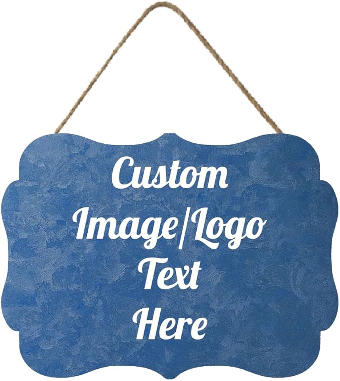 Personalized Wooden Welcome Sign - Customized Image/Text Hanging Door Sign Farmhouse Decor for Home Office - 11.2 * 8 Inch-Ruum Studio Home