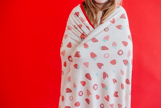 Copper Pearl Jumbo 3-Layer Baby Blanket: Soft Quilts for Boys & Girls | Breathable, Cozy Toddler Blanket | Newborn Quilt | 46x46 Premium Polyester/Rayon | Strawberry-Ruum Studio Home
