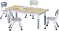 Brelley Kids Table and 4 Chairs Set, Height Adjustable Toddler Desk and Chair Set, Graffiti Desktop, Non-Slip Legs, Max 300lbs, Children Multi-Activity Table for Ages 2-8-Ruum Studio Home