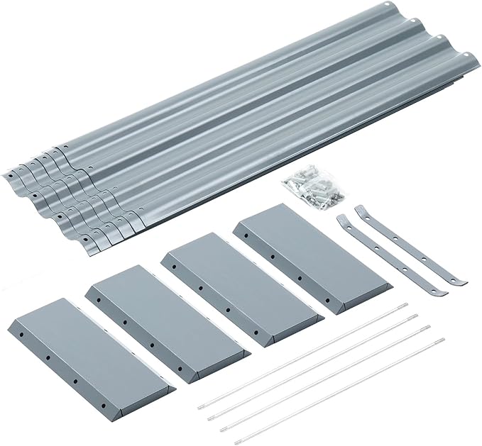 Land Guard 6×3×1ft Galvanized Raised Garden Bed Kit for Vegetables, Galvanized Large Metal Planter Raised Garden Boxes Outdoor(Modern Grey)…-Ruum Studio Home