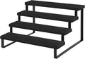 YINMIT Wooden Display Riser Stand, Tiered Perfume and Cologne Organizer Stand, 4 Tier Spice Rack Organizer, Rustic Display Shelf for Candles (4 Tier,Black)-Ruum Studio Home
