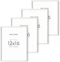 HAUS AND HUES 4-Pack White Oak Frames - 12x16 Picture Frames for Wall Artwork and Posters-Ruum Studio Home