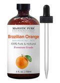 Majestic Pure Brazilian Orange Essential Oil with Glass Dropper - Huge 4 Fl Oz - 100% Pure and Natural Br Orange Oil - Premium Grade Essential Oils for Diffuser, Aromatherapy, Soap and Candle Making-Ruum Studio Home