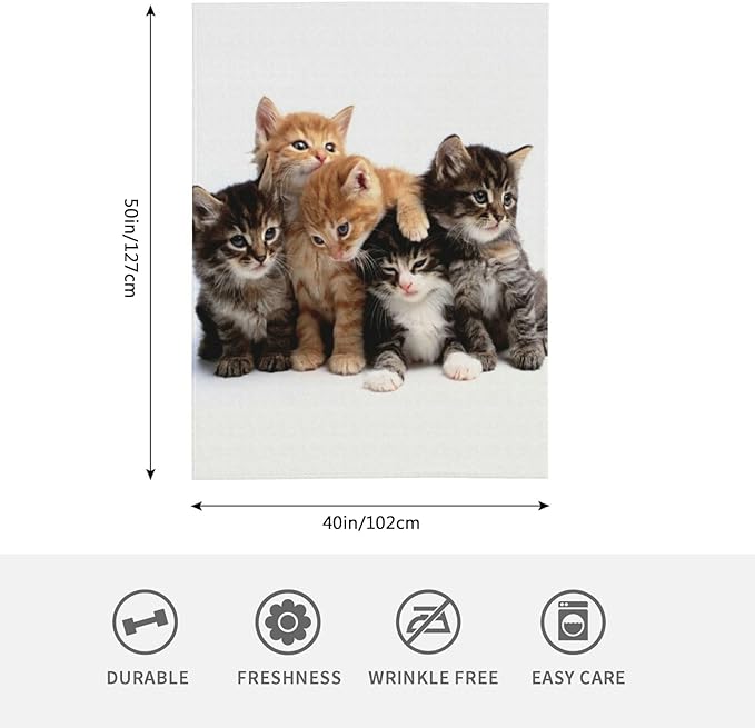 HGOD DESIGNS Cats Throw Blanket Ultra Soft Warm All Season Kittens Family Cats Decorative Fleece Blankets for Bed Chair Car Sofa Couch Bedroom 40"X50"-Ruum Studio Home