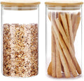 SIXAQUAE Glass Food Storage Containers Jar Seal Bamboo Lids 2 Packs 1200ml Airtight Canister Organization Sets Stackable-Ruum Studio Home