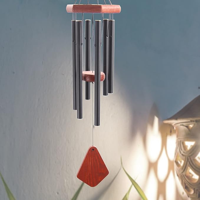 Small Wind Chimes for Outside, Wind Chimes Outdoor Tuned Soothing Melody, Wind Chime for Mom/Housewarming, Black WindChimes Outdoors Decoration.-Ruum Studio Home