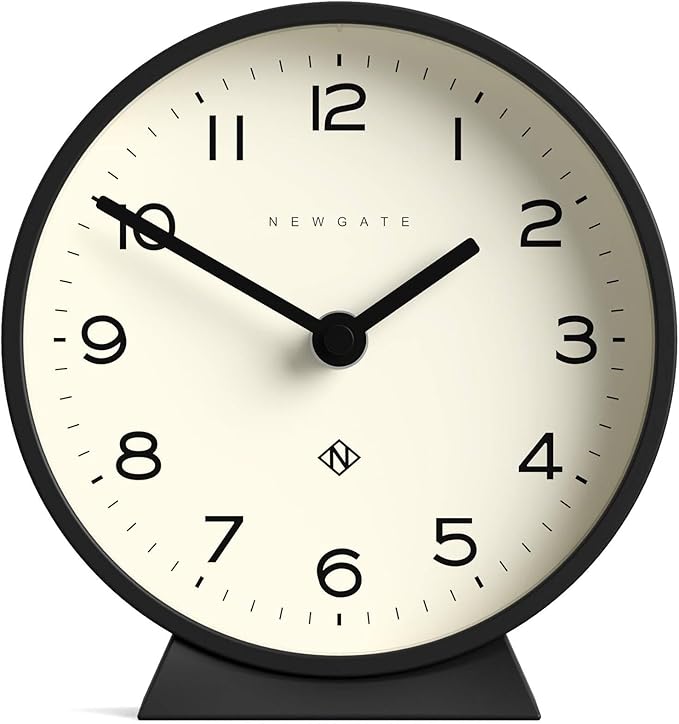 NEWGATE® M Mantel Echo Desk Clock | Modern Round Design | Black | Easy to Read Numbers | Contemporary Style for Desk, Table, Shelf or Bedside-Ruum Studio Home