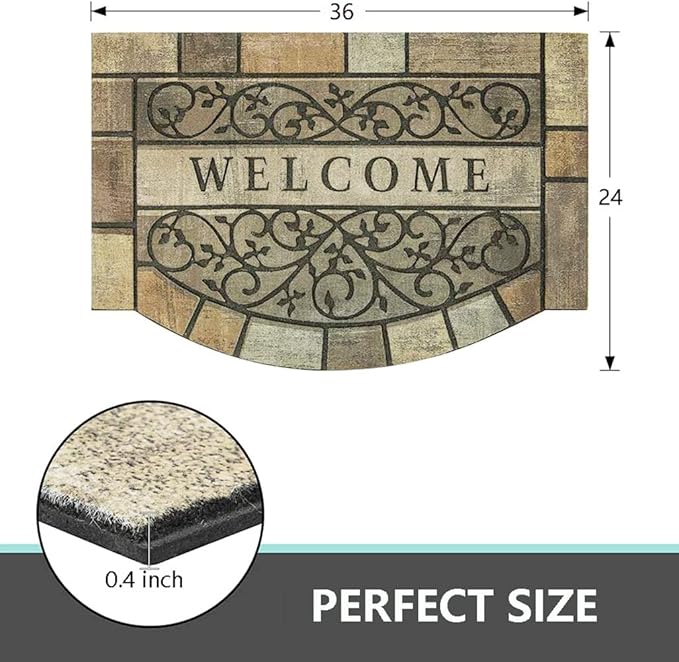 Welcome Door Mats 24"x36" Heavy Duty Front Door Mat Outdoor Large Doormats with Non-Slip Rubber Backing Outdoor Welcome Mats for Front Door Entryway,Garage,Patio,High Traffic Area-Ruum Studio Home