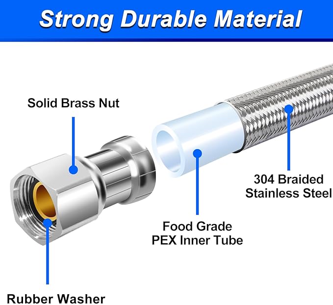 Dishwasher Installation Kit - 10 FT Stainless Steel Dishwasher Hose with 3/8" Compression Connections,Food Grade PEX Inner Tube Dishwasher Water Supply Line with Elbows,Adapters and 6 FT Power Cord-Ruum Studio Home