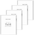 HAUS AND HUES Set of 4 Photo Frames 11x14 - Metal Picture Frames White Frames Gallery Wall, 11x14 Frame White Picture Frames Pack White Gallery Wall Frame Set of Frames (White Aluminum Frames)-Ruum Studio Home