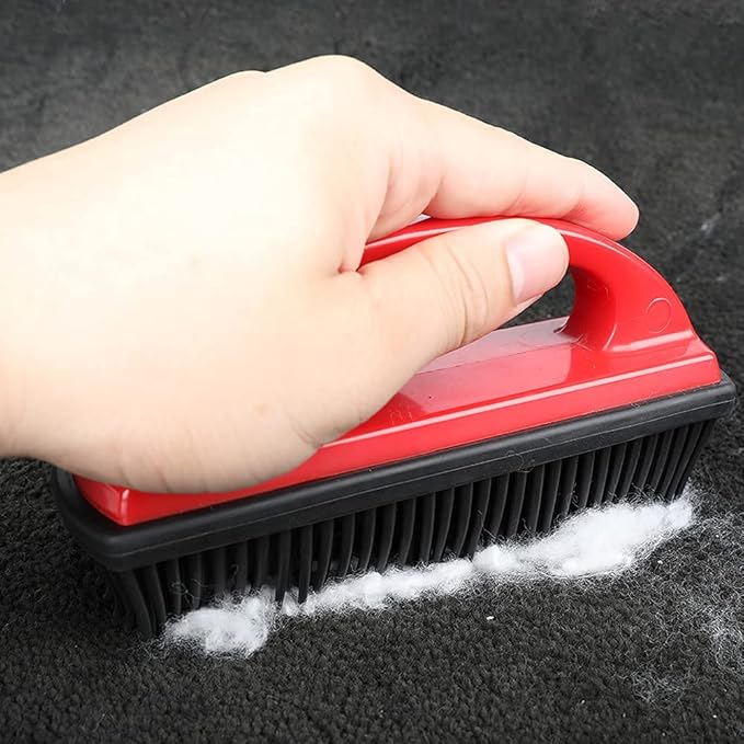 Rubber Pet Hair Removal Brush Lint & Hair Removal Cat Dog Hair Remover Brush Pet Hair Removal Tool Silicone Lint and Debris Remover for Cleaning, Grooming, Lint and Fur Removal, Home,Red-Ruum Studio Home