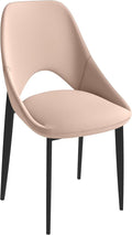 LeisureMod Amalfi Upholstered Fabric Dining Chair – Modern Side Chair with Iron Legs, Mid-Century Accent Chair for Dining Room or Kitchen-Ruum Studio Home