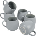 Ceramic Coffee Mugs Set of 6, 14oz - Modern Scandinavian Aesthetic - Microwavable Stoneware Coffee Cups with Comfortable Handle - Tea Mug Set for Latte, Cappuccino, Soup - Pale Blue Mist-Ruum Studio Home
